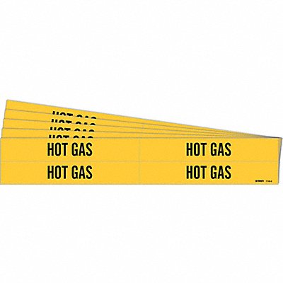BRADY 71454PK Pipe Marker Adhesive Black Hot Gas PK5