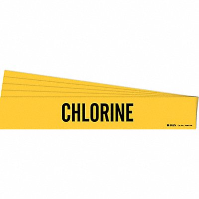 BRADY 70481HVPK Pipe Marker Adhesive Black Chlorine PK5