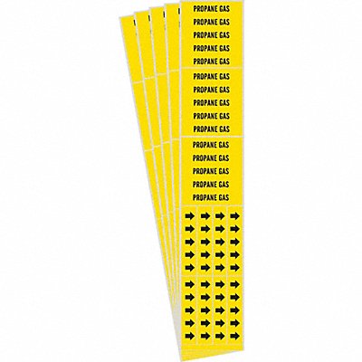 BRADY 72273CPK Pipe Marker Black Propane Gas PK5