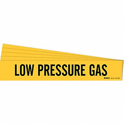BRADY 71761HVPK Pipe Marker Black Low Pressure Gas PK5