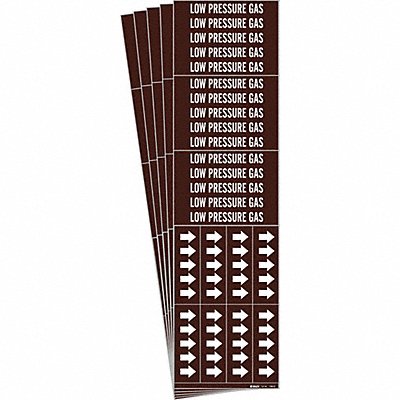 BRADY 73883CPK Pipe Marker White Low Pressure Gas PK5