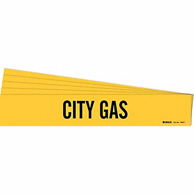 BRADY 70531PK Pipe Marker Adhesive Black City Gas PK5