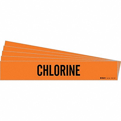 BRADY 73431HVPK Pipe Marker Adhesive Black Chlorine PK5