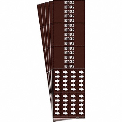 BRADY 73733CPK Pipe Marker Adhesive White Hot Gas PK5