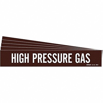 BRADY 73681PK Pipe Marker White High Pressure Gas PK5