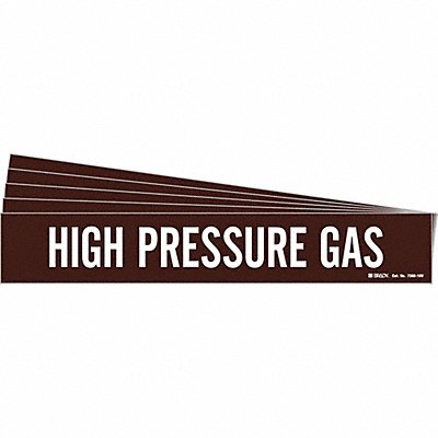 BRADY 73681HVPK Pipe Marker White High Pressure Gas PK5