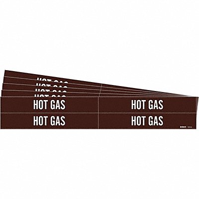 BRADY 73734PK Pipe Marker Adhesive White Hot Gas PK5