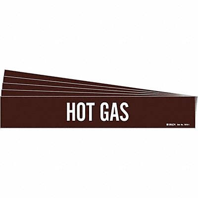 BRADY 73731PK Pipe Marker Adhesive White Hot Gas PK5