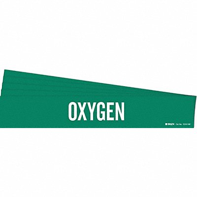 BRADY 72101HVPK Pipe Marker Adhesive White Oxygen PK5