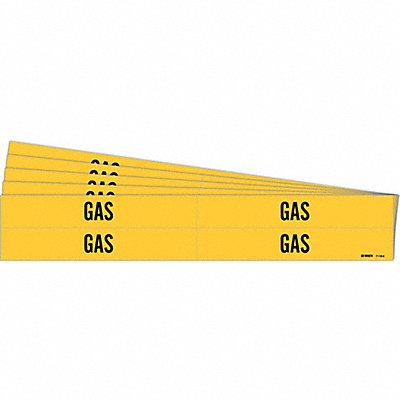 BRADY 71194PK Pipe Marker Adhesive Black Gas PK5