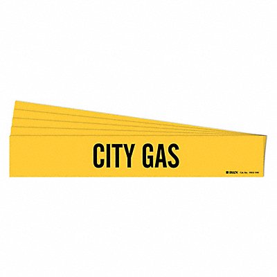 BRADY 70531HVPK Pipe Marker Adhesive Black City Gas PK5