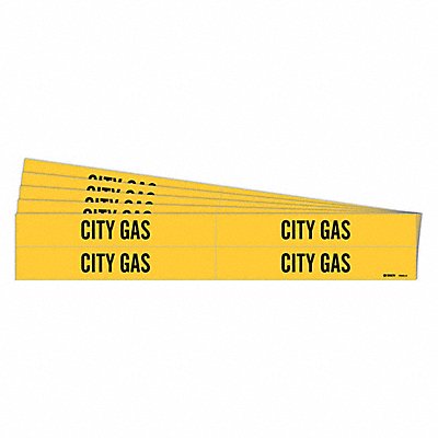 BRADY 70534PK Pipe Marker Adhesive Black City Gas PK5