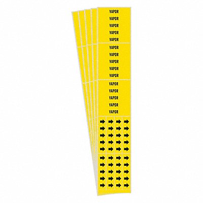 BRADY 83607PK Pipe Marker Adhesive Black Vapor PK5