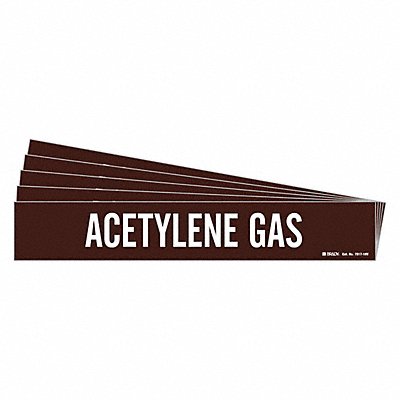 BRADY 73171HVPK Pipe Marker White Acetylene Gas PK5