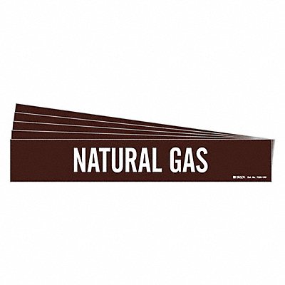 BRADY 73951HVPK Pipe Marker White Natural Gas PK5
