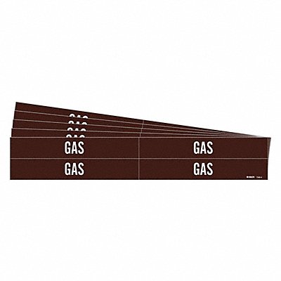 BRADY 73584PK Pipe Marker Adhesive White Gas PK5