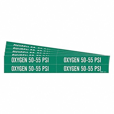 BRADY 86329PK Pipe Marker White Oxygen 50-55 PSI PK5