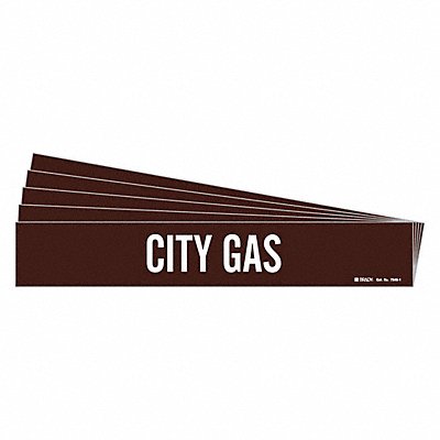 BRADY 73461PK Pipe Marker Adhesive White City Gas PK5