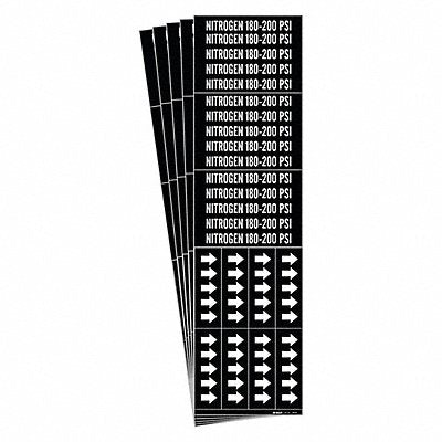 BRADY 86334PK Pipe Marker Nitrogen 180-200 PSI PK5