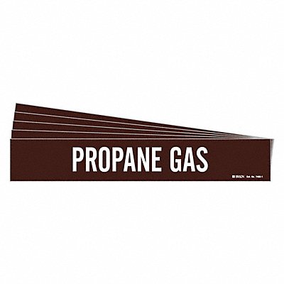 BRADY 74001PK Pipe Marker White Propane Gas PK5