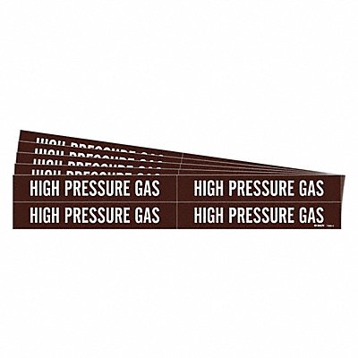 BRADY 73684PK Pipe Marker White High Pressure Gas PK5