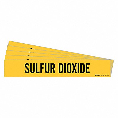 BRADY 72771HVPK Pipe Marker Black Sulfur Dioxide PK5