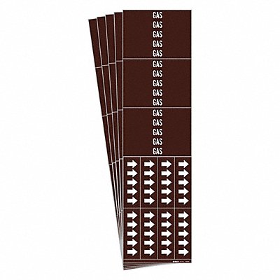 BRADY 73583CPK Pipe Marker Adhesive White Gas PK5
