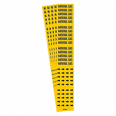 BRADY 105806PK Pipe Marker Black Natural Gas PK5