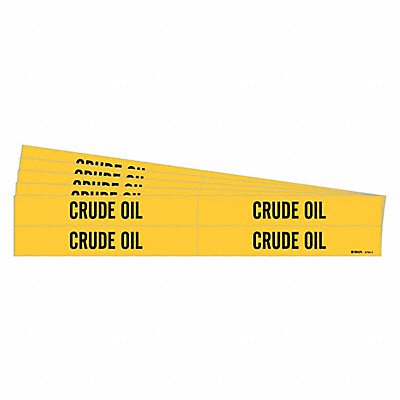 BRADY 87844PK Pipe Marker Adhesive Black Crude Oil PK5