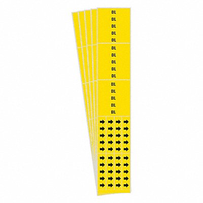 BRADY 72043CPK Pipe Marker Adhesive Black Oil PK5