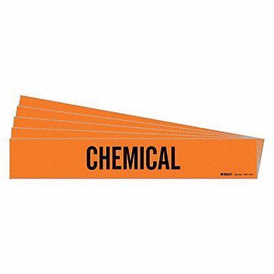 BRADY 73411HVPK Pipe Marker Adhesive Black Chemical PK5