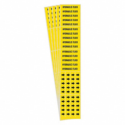 BRADY 87893CPK Pipe Marker Black Hydraulic Fluid PK5