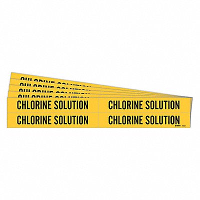 BRADY 70501PK Pipe Marker Black Chlorine Solution PK5