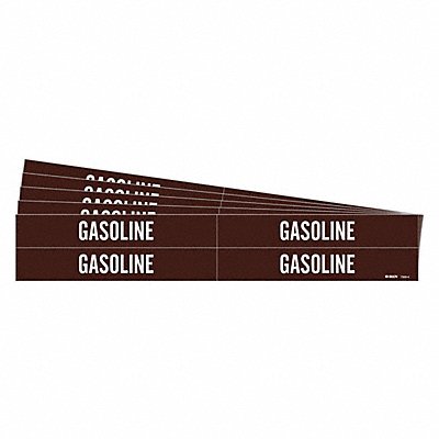 BRADY 73594PK Pipe Marker Adhesive White Gasoline PK5