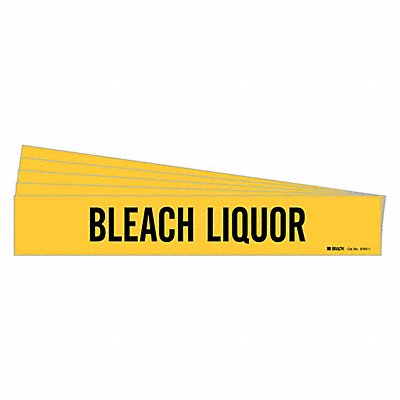 BRADY 87831PK Pipe Marker Black Bleach Liquor PK5