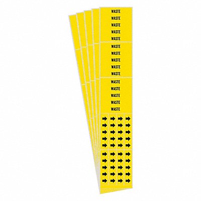 BRADY 72983CPK Pipe Marker Adhesive Black Waste PK5