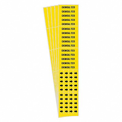 BRADY 70433CPK Pipe Marker Black Chemical Feed PK5