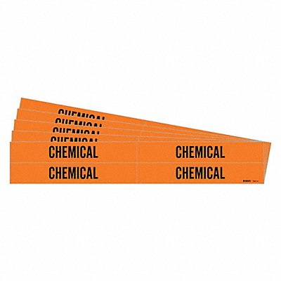 BRADY 73414PK Pipe Marker Adhesive Black Chemical PK5