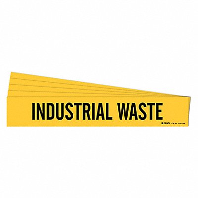 BRADY 71621HVPK Pipe Marker Black Industrial Waste PK5
