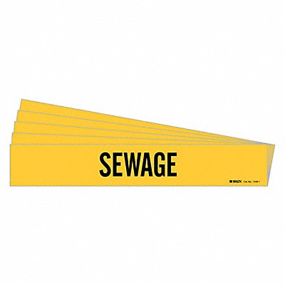 BRADY 72581PK Pipe Marker Adhesive Black Sewage PK5