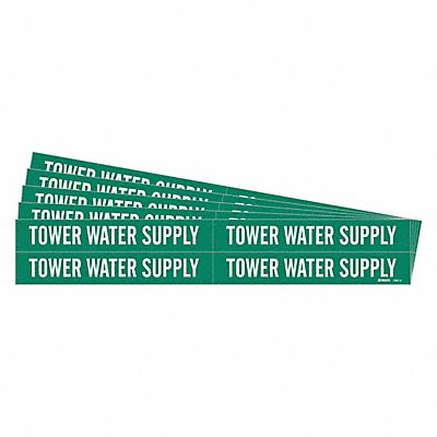 BRADY 72874PK Pipe Marker Tower Water Supply PK5