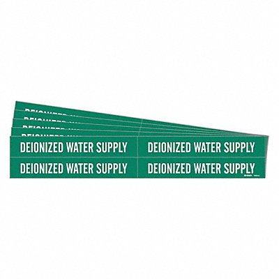 BRADY 70754PK Pipe Marker Deionized Water Supply PK5