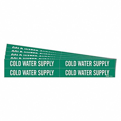 BRADY 70574PK Pipe Marker Cold Water Supply PK5