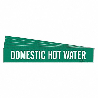 BRADY 73501PK Pipe Marker White Domestic Hot Water PK5