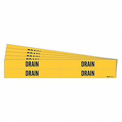 BRADY 70914PK Pipe Marker Adhesive Black Drain PK5