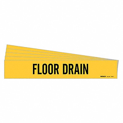 BRADY 73561PK Pipe Marker Black Floor Drain PK5