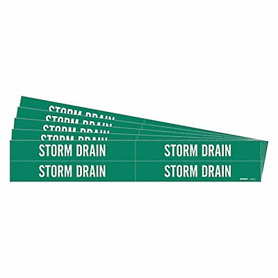 BRADY 72734PK Pipe Marker White Storm Drain PK5