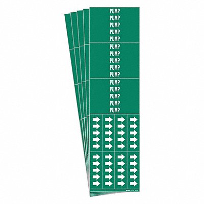 BRADY 74023CPK Pipe Marker Adhesive White Pump PK5