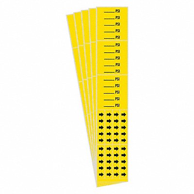 BRADY 73103CPK Pipe Marker Adhesive Black PSI PK5