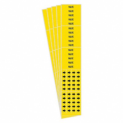 BRADY 72933CPK Pipe Marker Adhesive Black Valve PK5